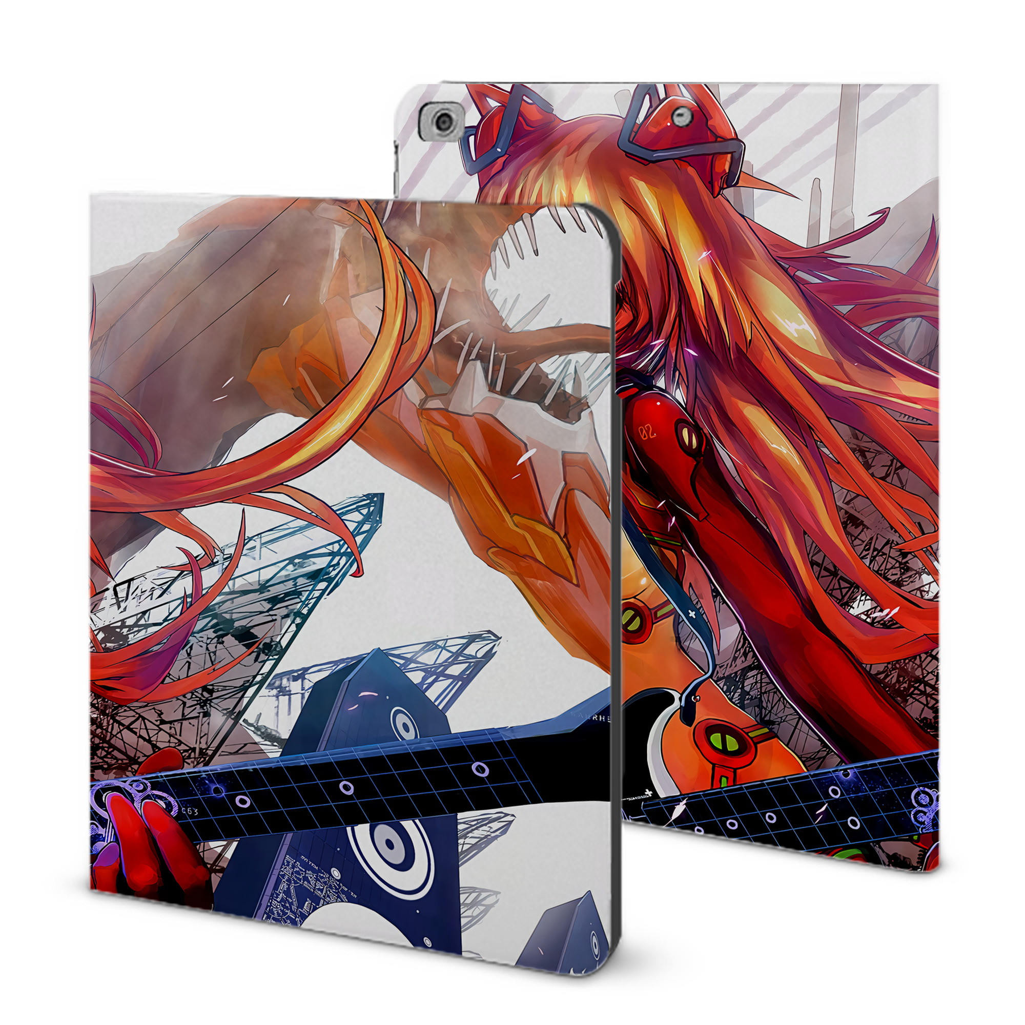 （画像用） EVA 新世紀エヴァンゲリオン IPad ケース ブック型 PUレザー TPU 耐衝撃 軽量 薄型 ペン収納なし 全面保護 IPad 各モデル対応